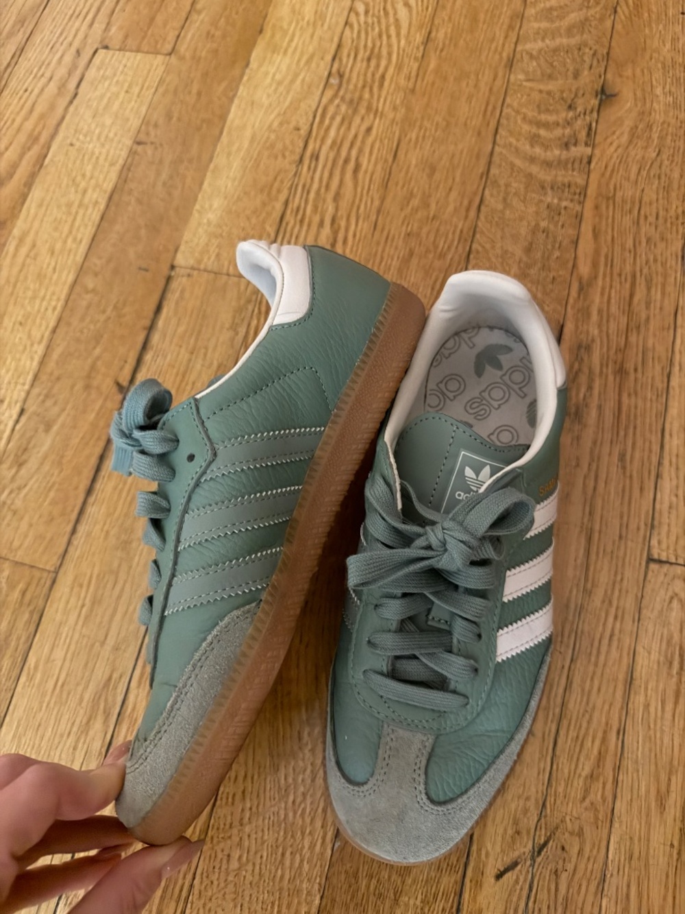 adidas Originals Samba OG - Silver Green / Chalk White / Gum - Picture 5 of 7